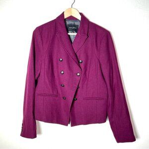 Banana Republic plum purple wool blend business casual blazer suit jacket 14 B95
